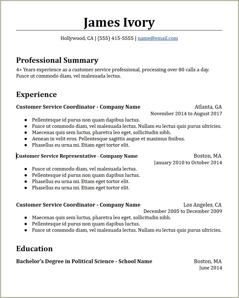 Chronological Resume Template Word Free Resume Example Gallery