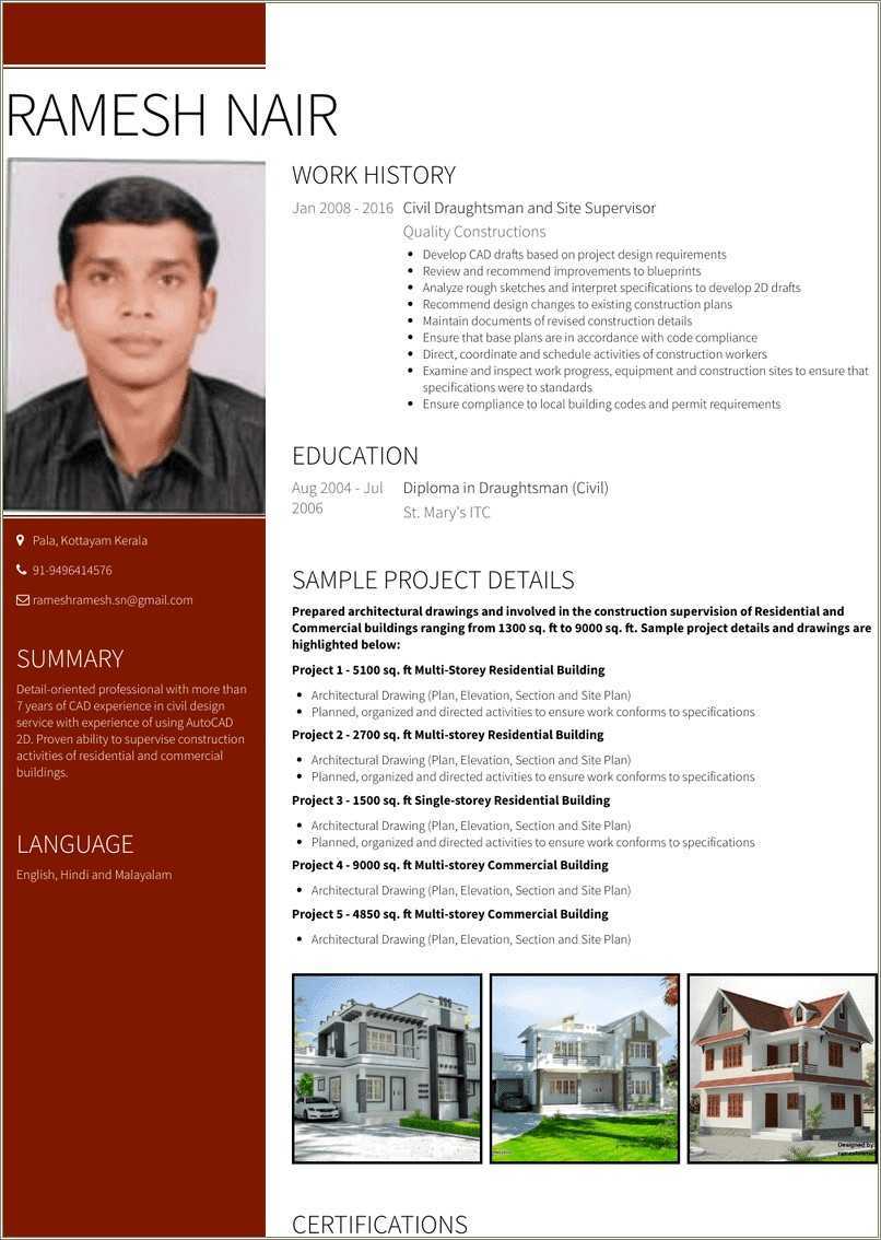 Resume Sample For Civil Foreman Resume Example Gallery