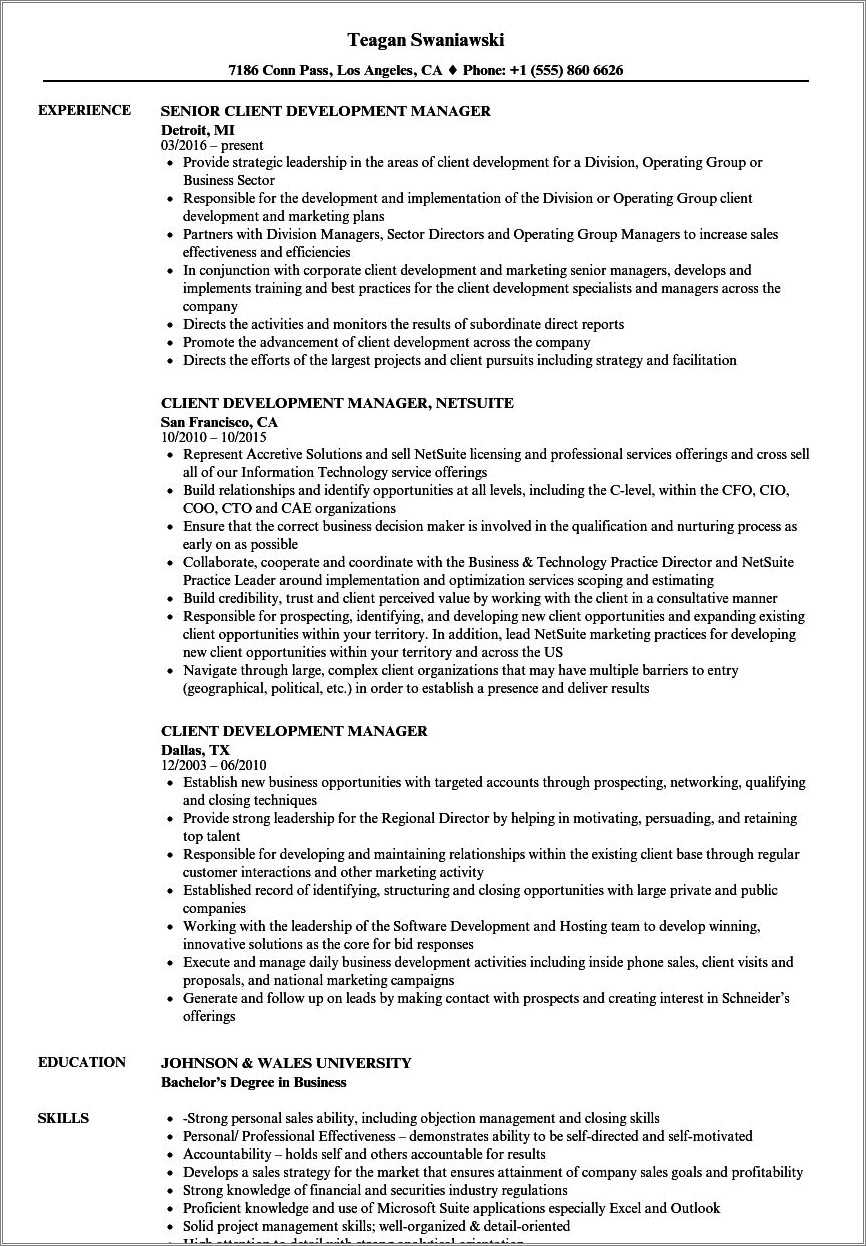  Client Management Job Description Resume Resume Example Gallery