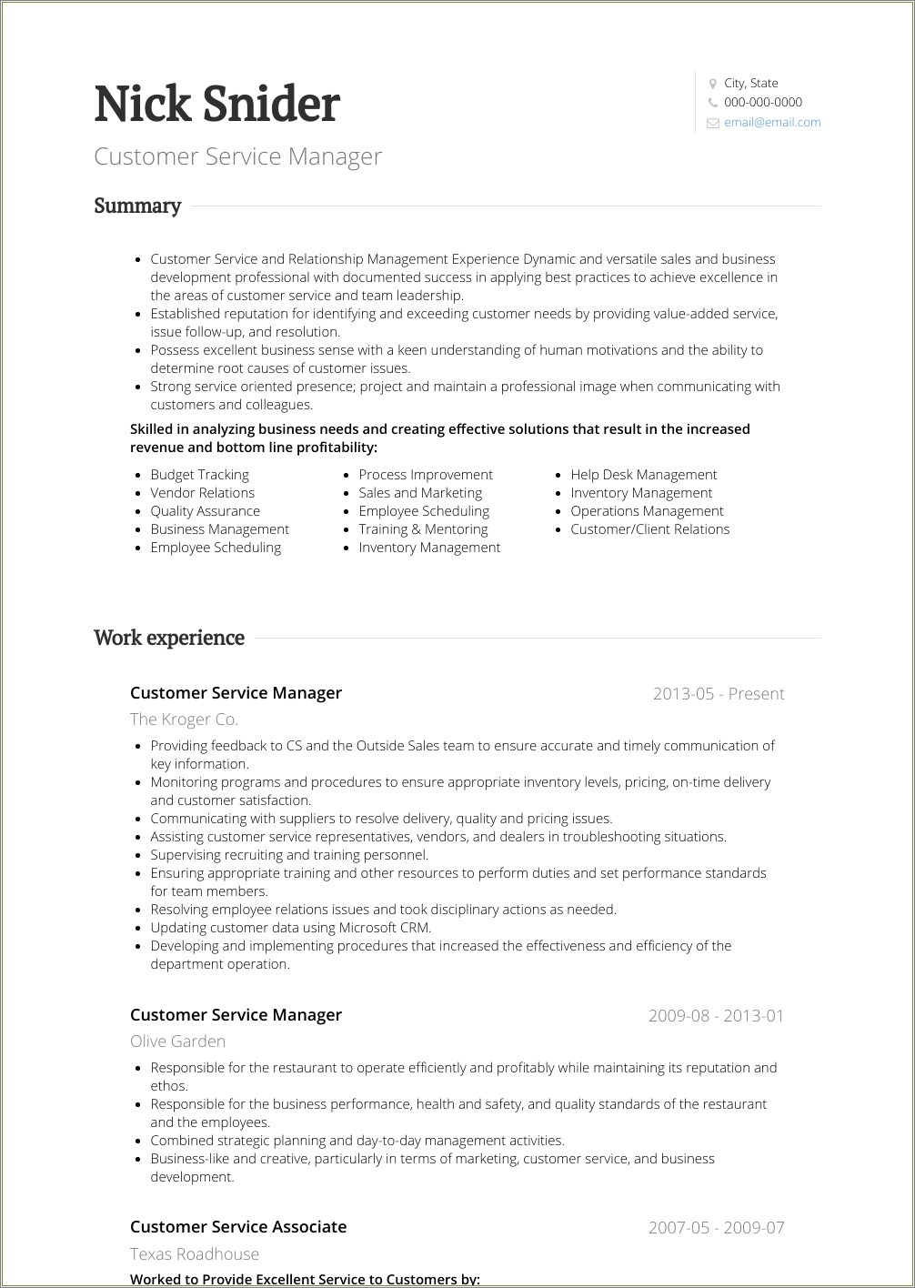 Banking Client Service Manager Resume - Resume Example Gallery