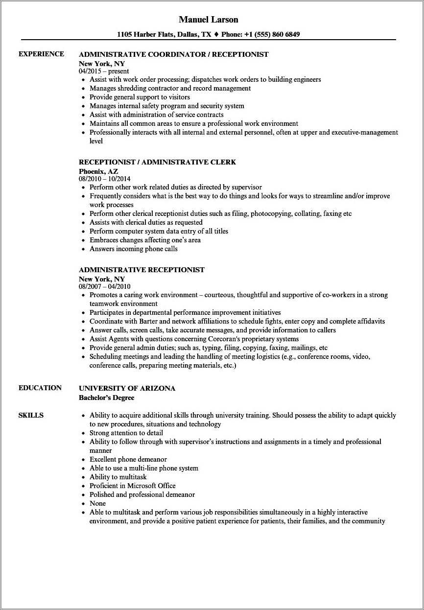 clinic-receptionist-job-description-for-resume-resume-example-gallery