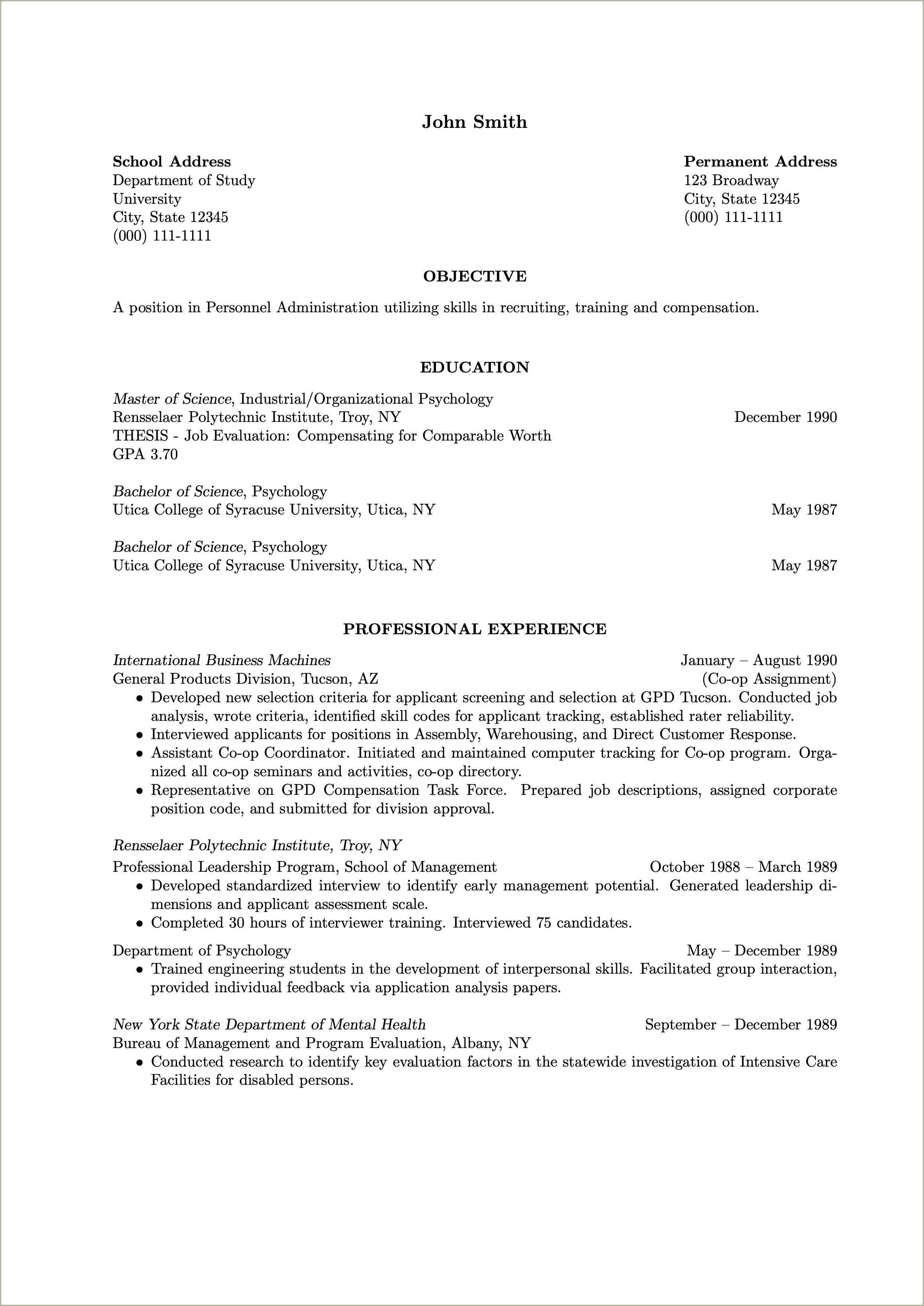 College First Job Resume For Job - Resume Example Gallery