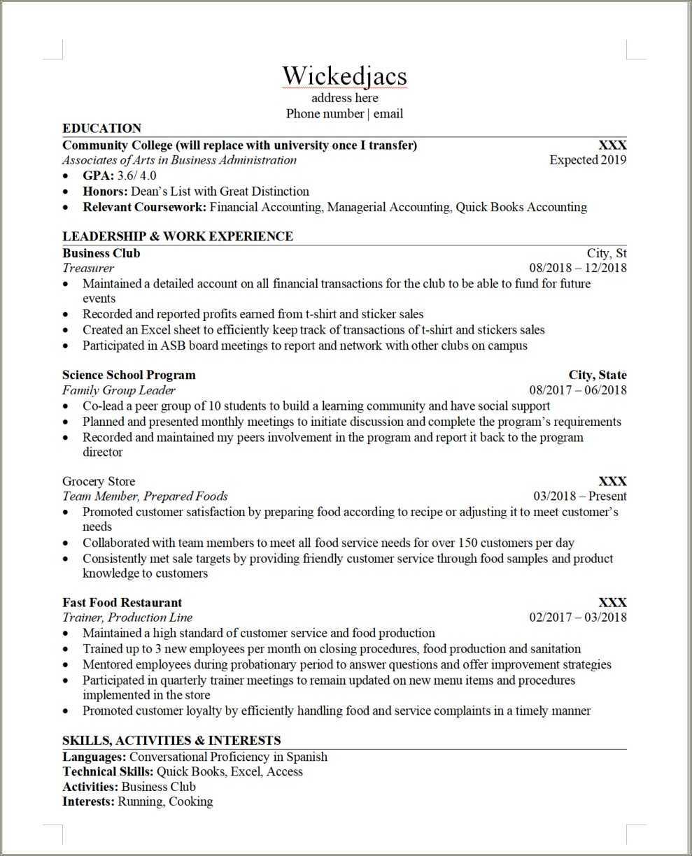 college-resume-template-for-transfer-applications-resume-example-gallery