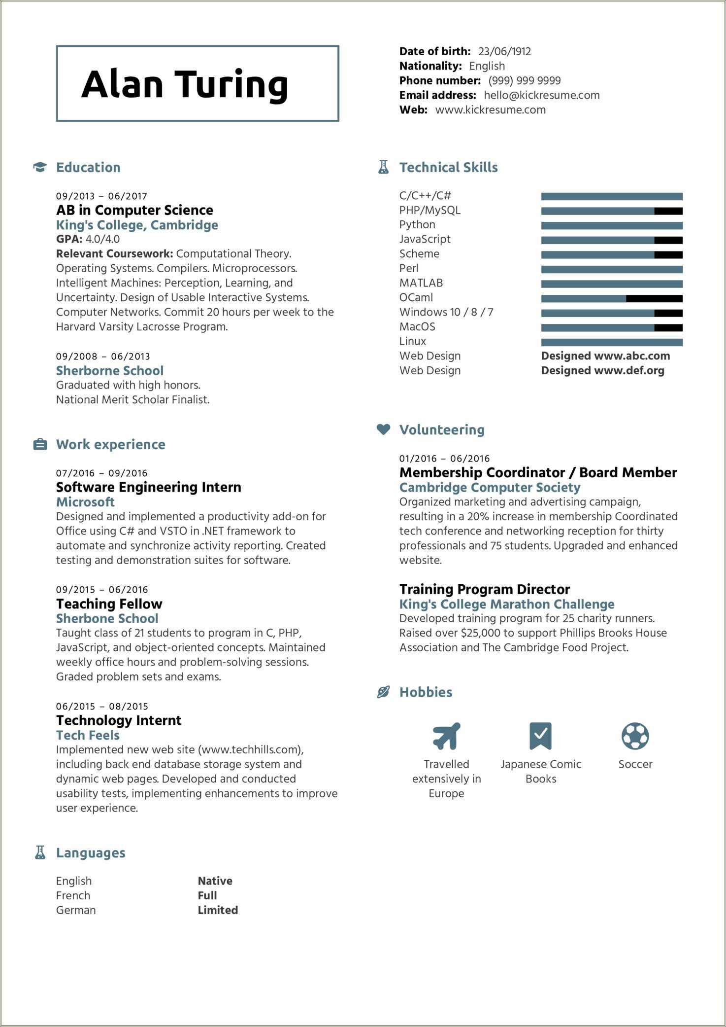 College Student Resume Example Computer Science - Resume Example Gallery