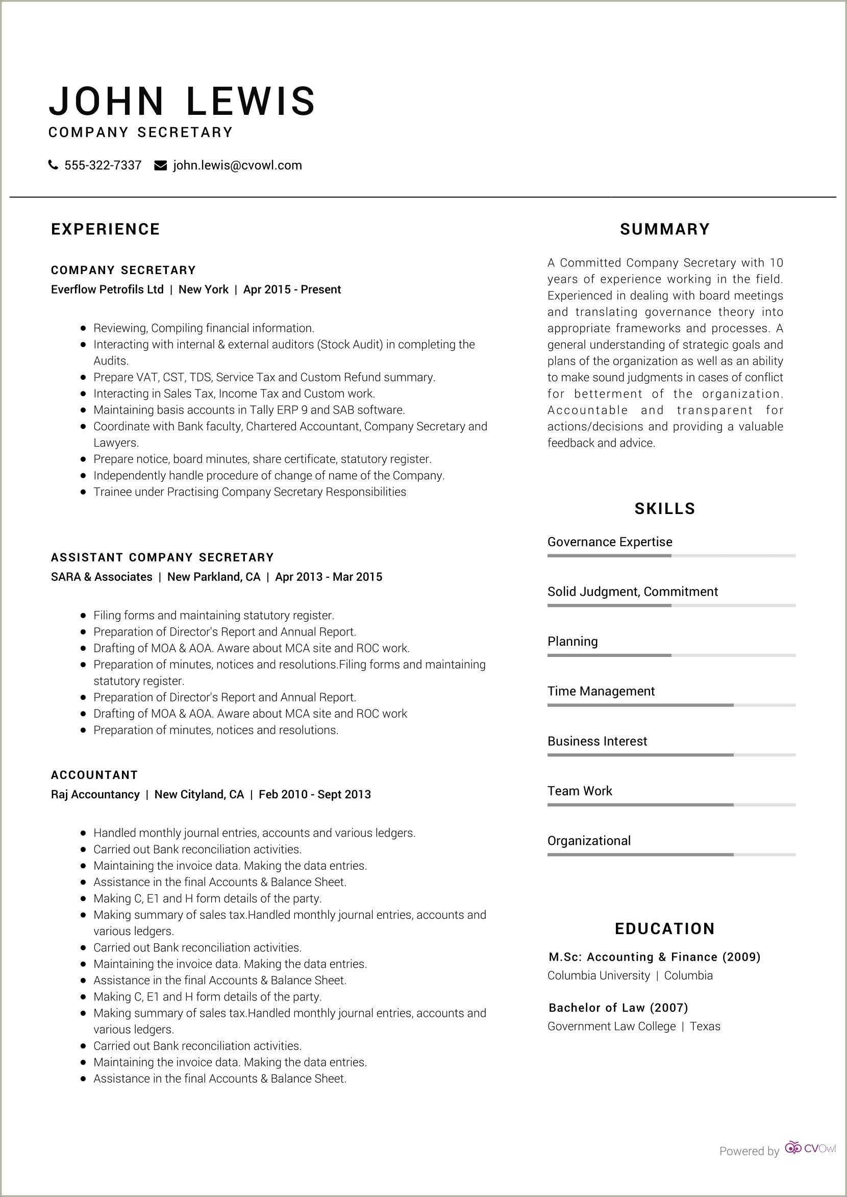 Columbia Career Education Resume Sample Resume Example Gallery