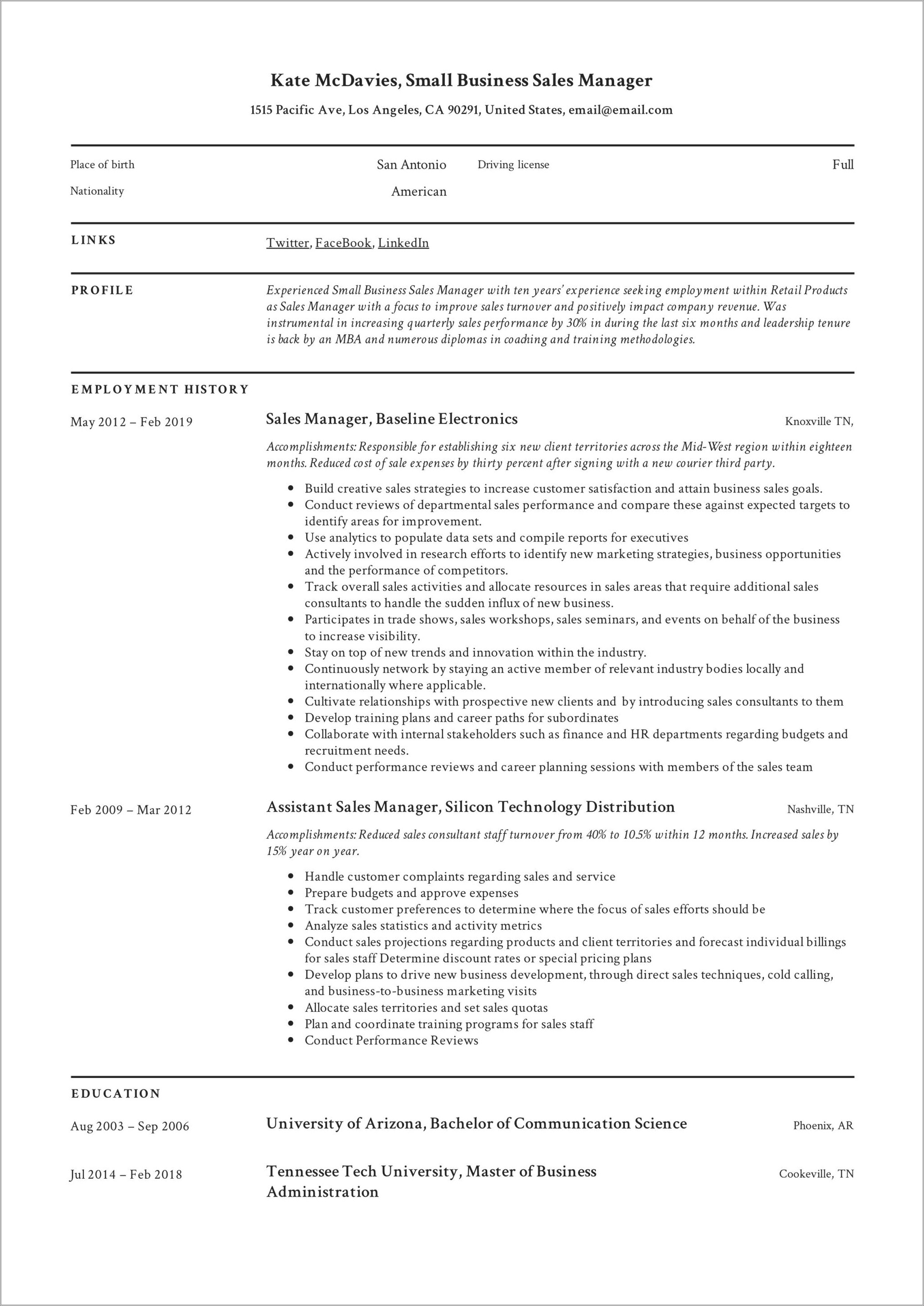 Comcast Business Inbound Sales Rep Resume Examples - Resume Example Gallery