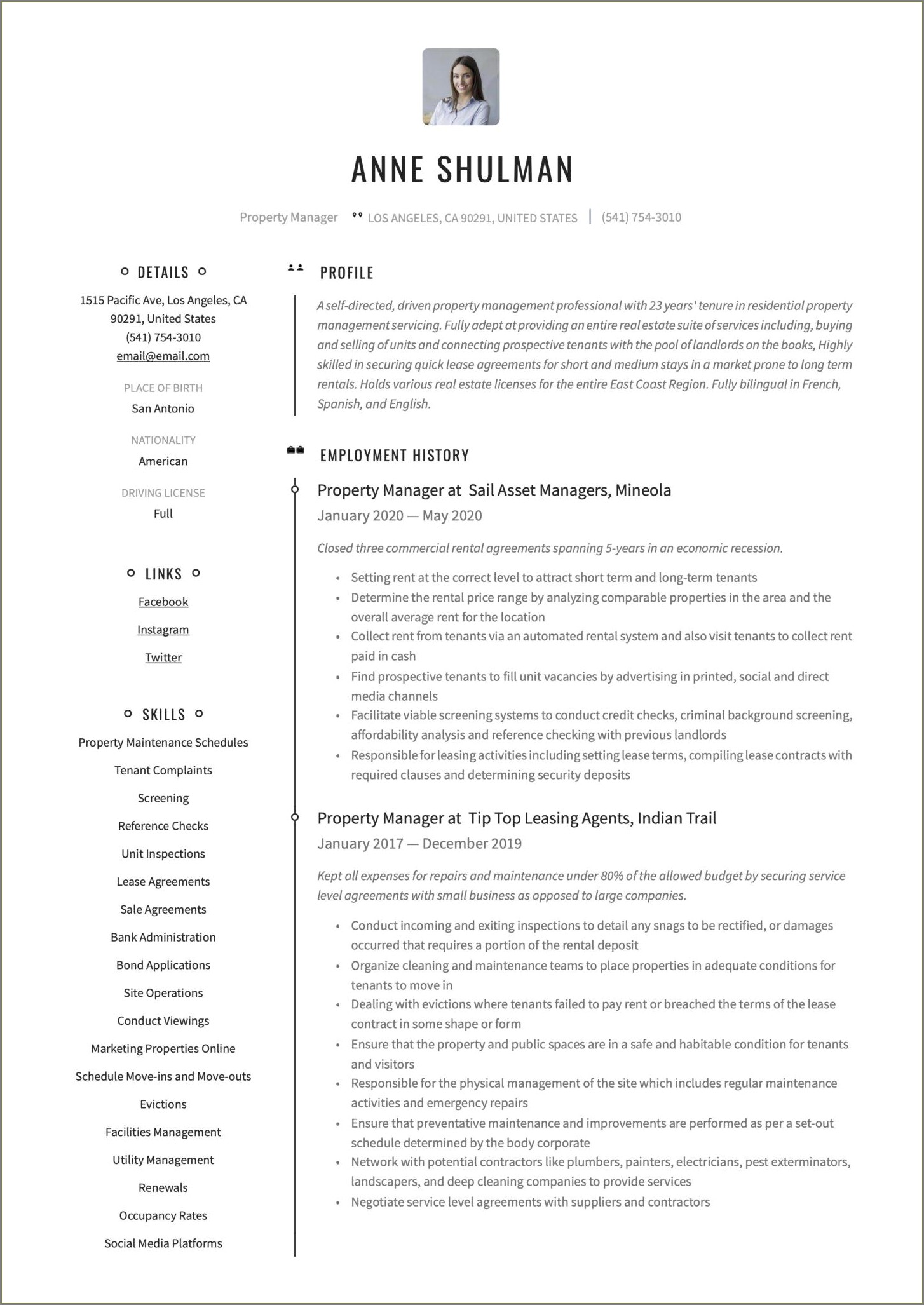 commercial-property-manager-resume-summary-resume-example-gallery