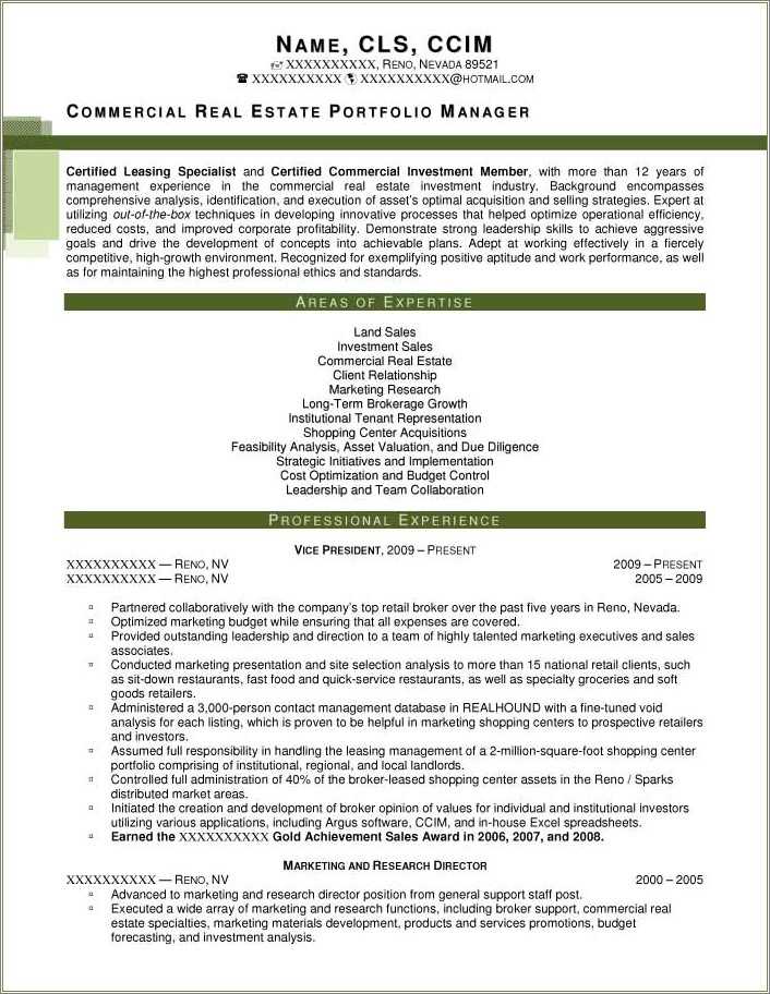Commercial Real Estate Relationship Manager Resume Resume Example Gallery