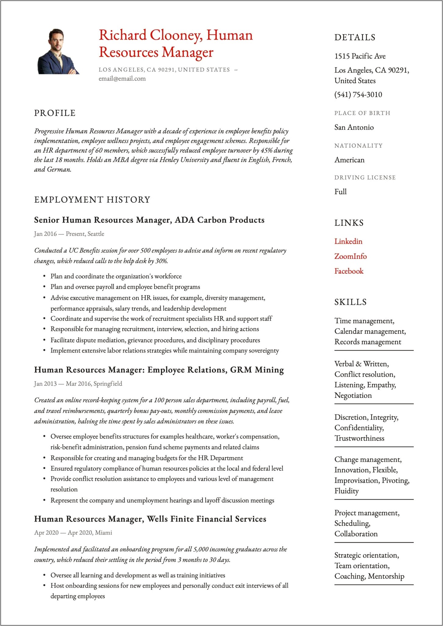 Comprehensive Resume Sample For Hrm Resume Example Gallery