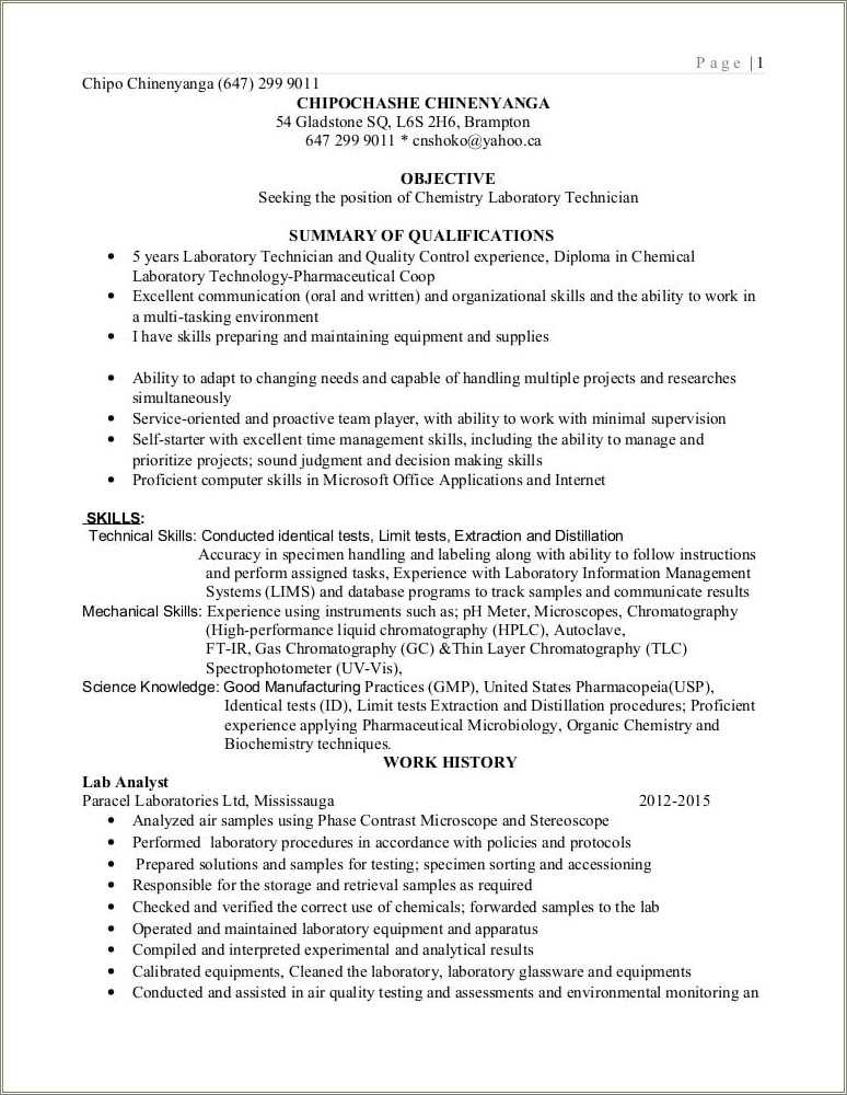 Computer Lab Technician Resume Sample - Resume Example Gallery