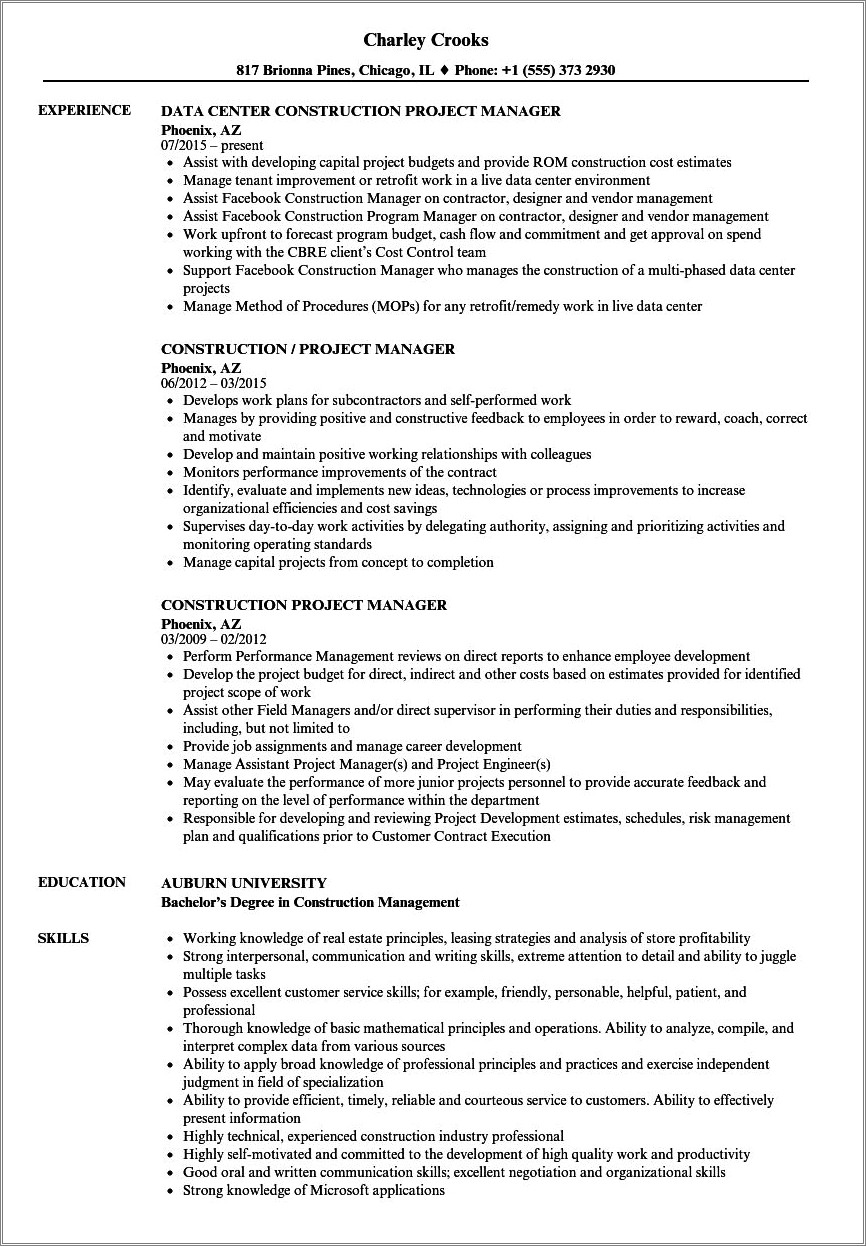 responsibilities-of-construction-project-manager-change-notice-resume