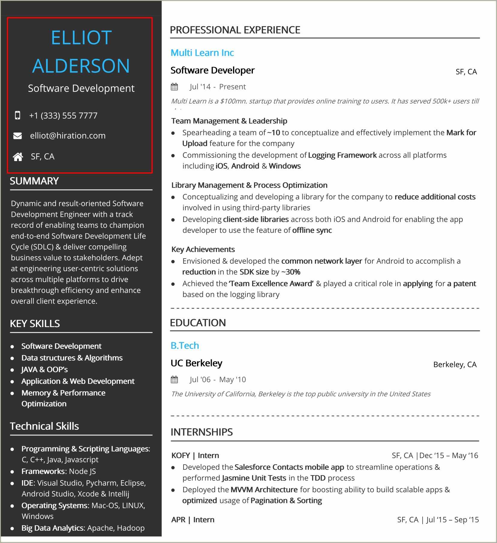 Resume Contact Information Examples Case Western - Resume Example Gallery