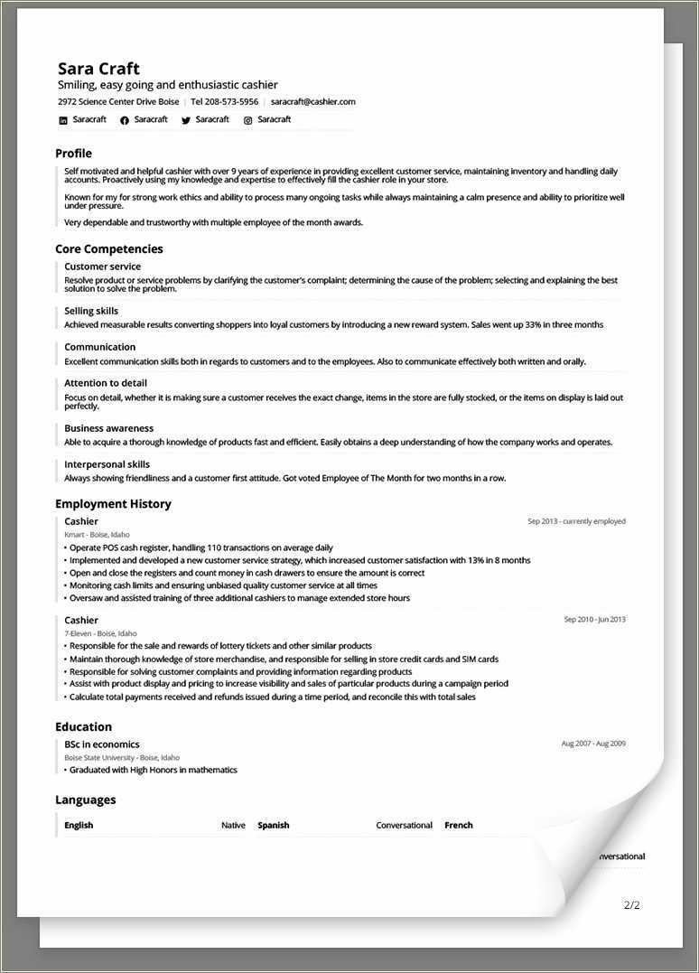 Core Functional Resume Template Google Docs - Resume Example Gallery