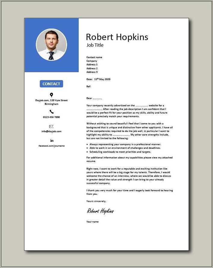 Cover Letter Examples For A Resume Free - Resume Example Gallery