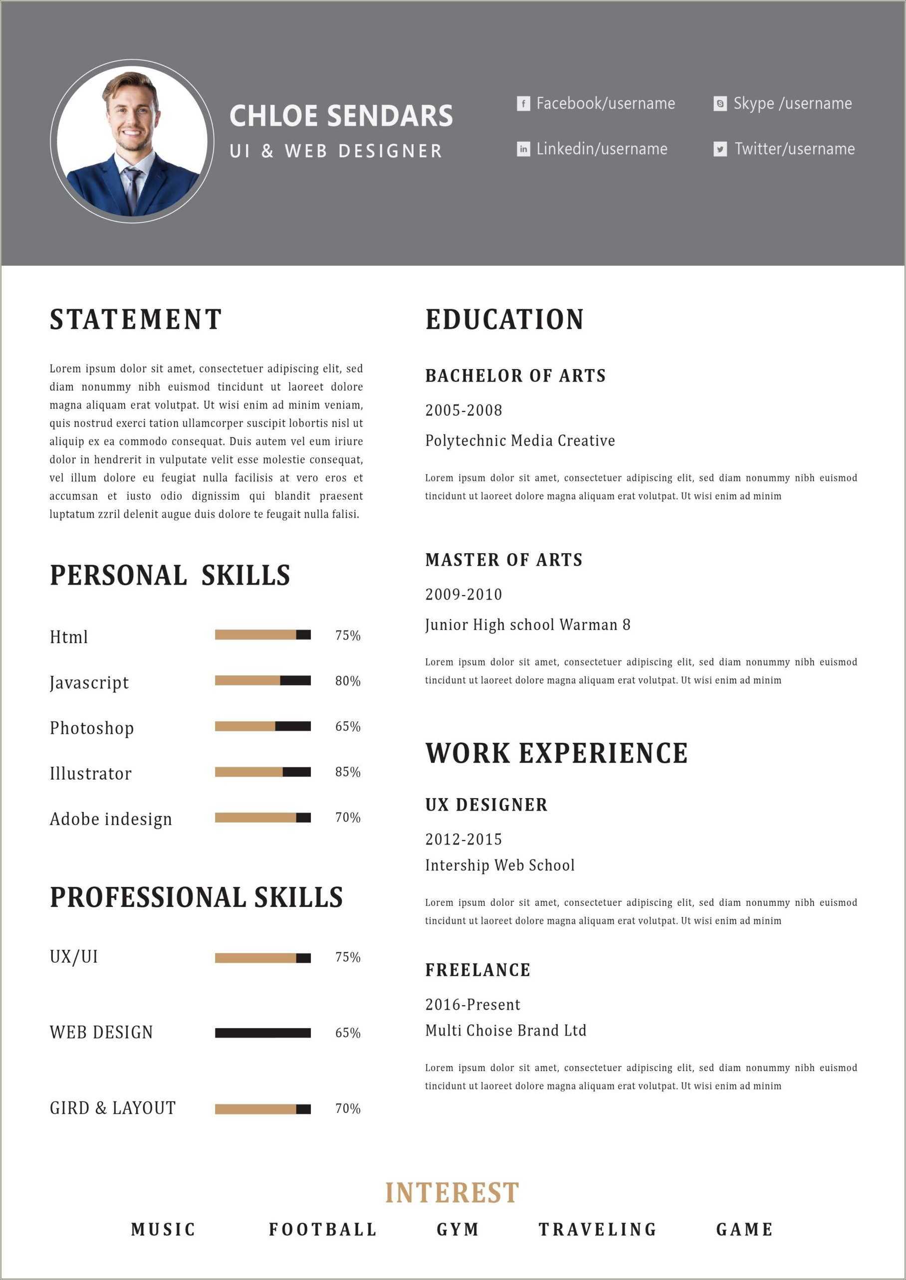 Creative Resume Templates Free Ms Word - Resume Example Gallery