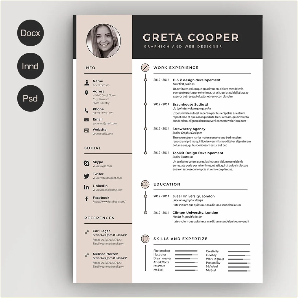 Creative Resume Templates Microsoft Word Free Resume Example Gallery