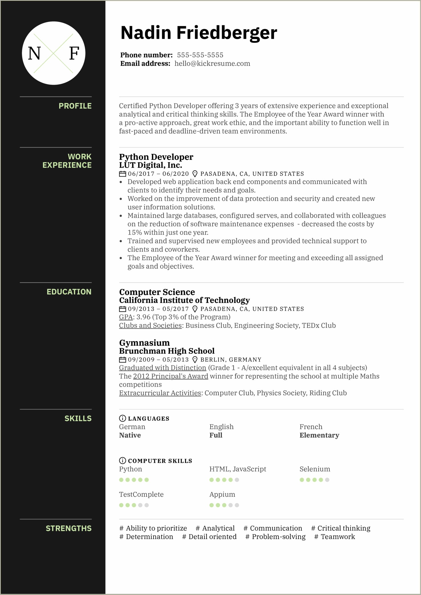 critical thinking examples on resume