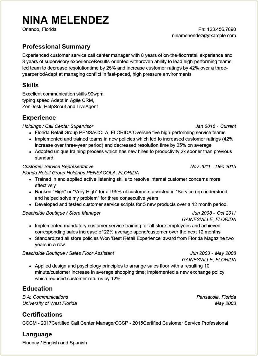 customer-service-call-center-resume-description-resume-example-gallery