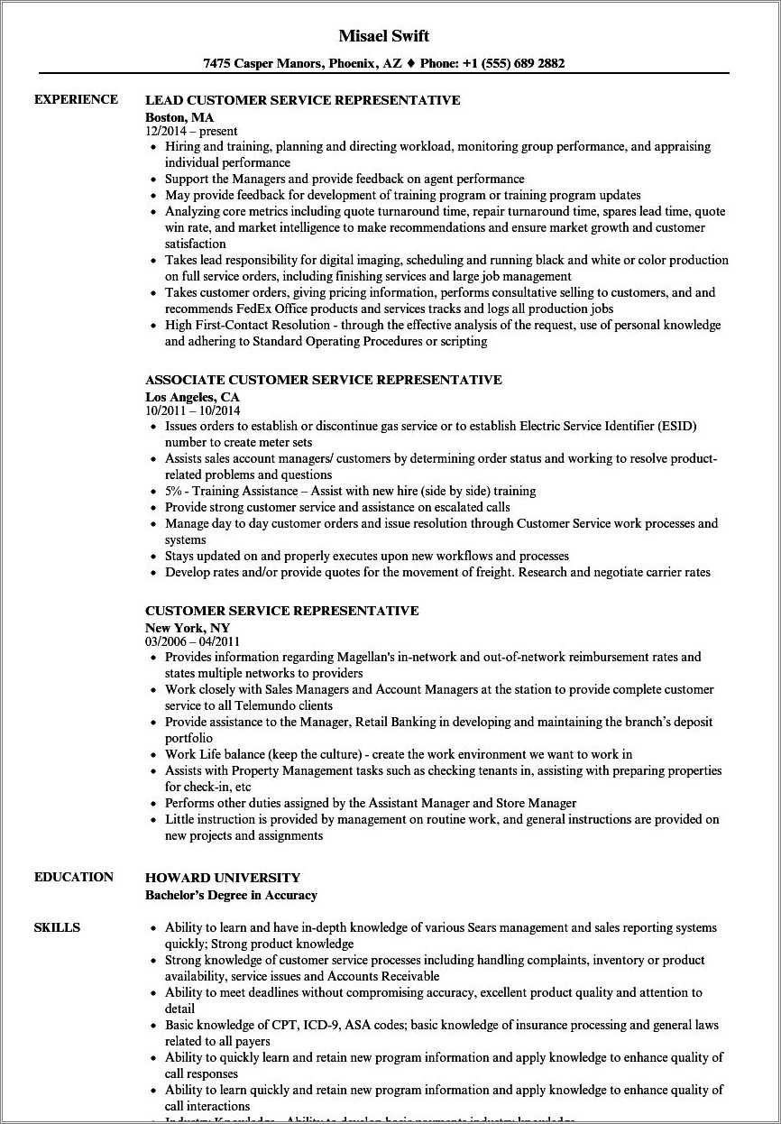 customer-service-job-resume-responsibilities-resume-example-gallery