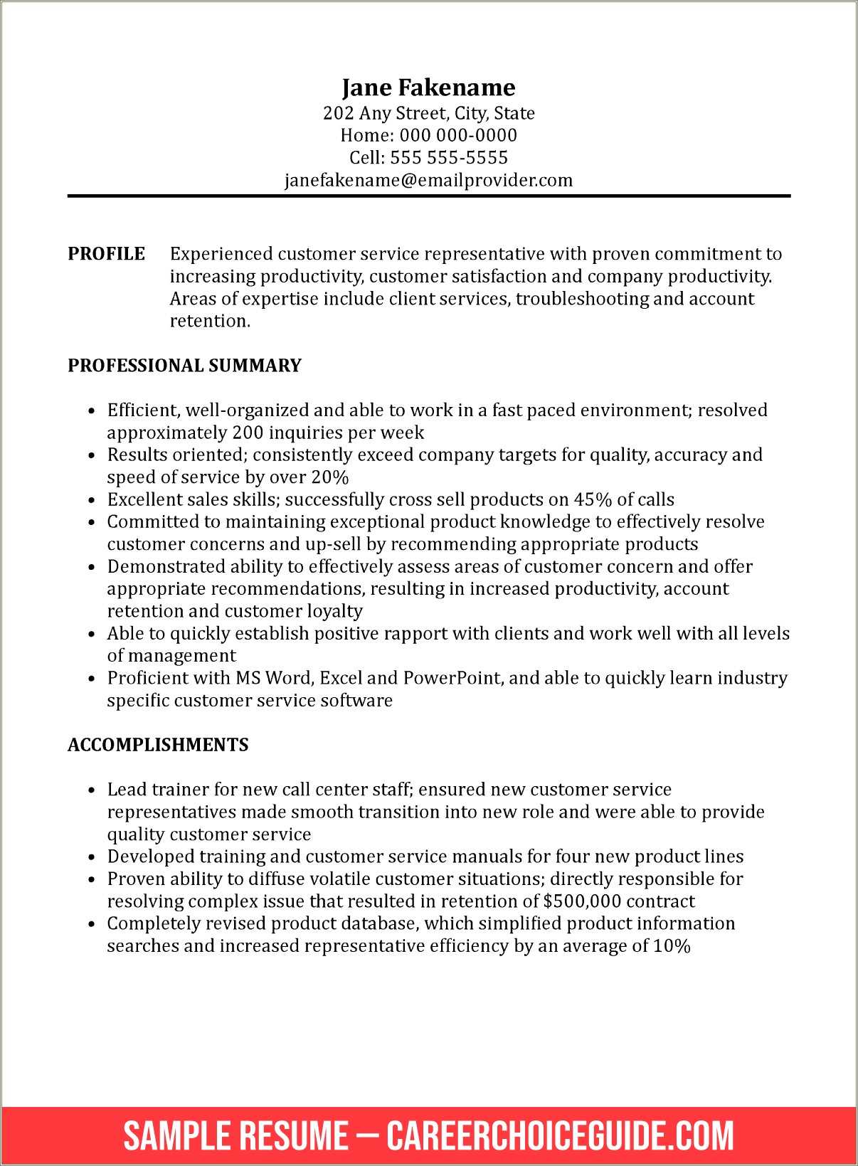 Skills And Abilities On A Resume For Customer Services