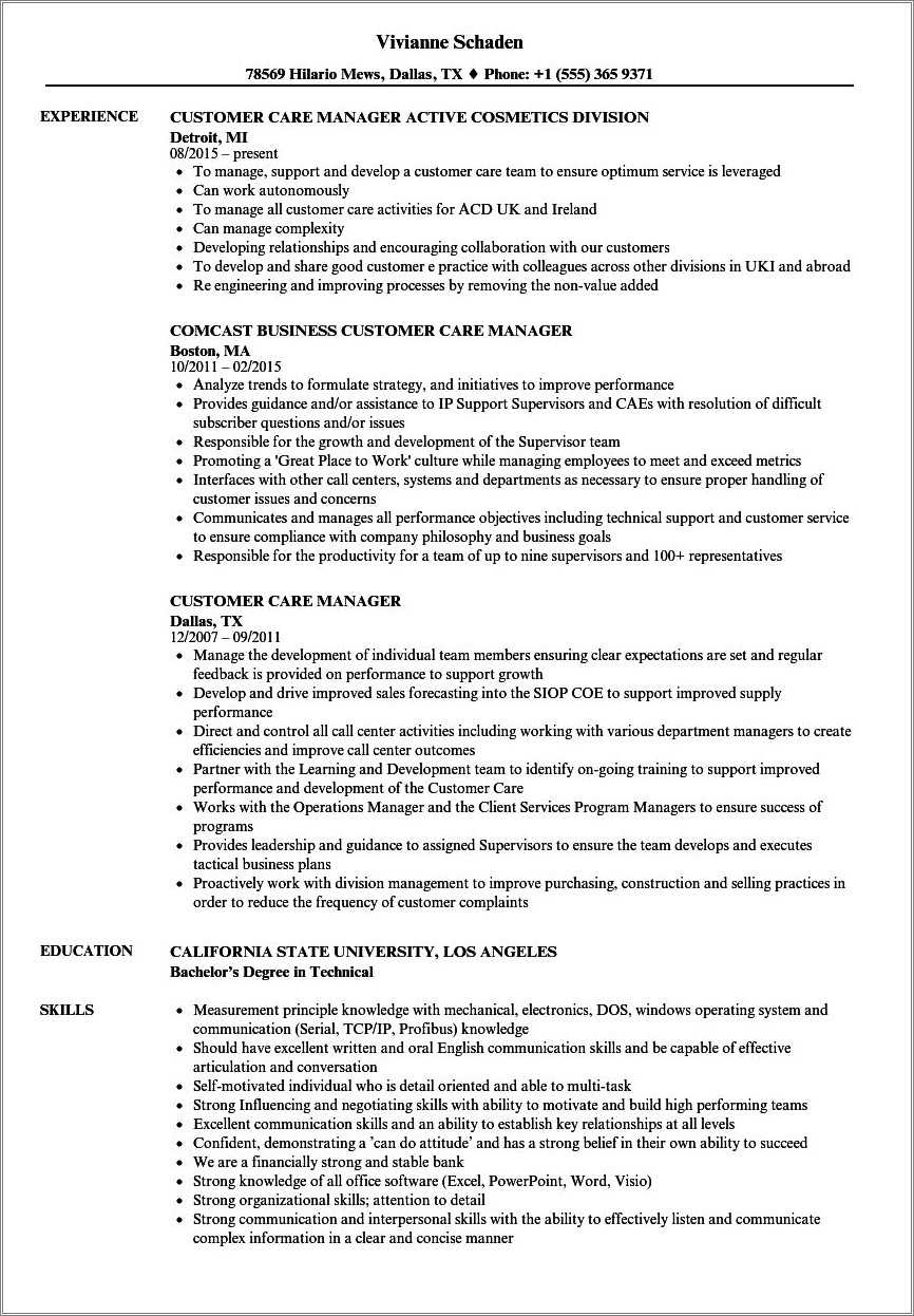 customer-value-department-manager-resume-resume-example-gallery