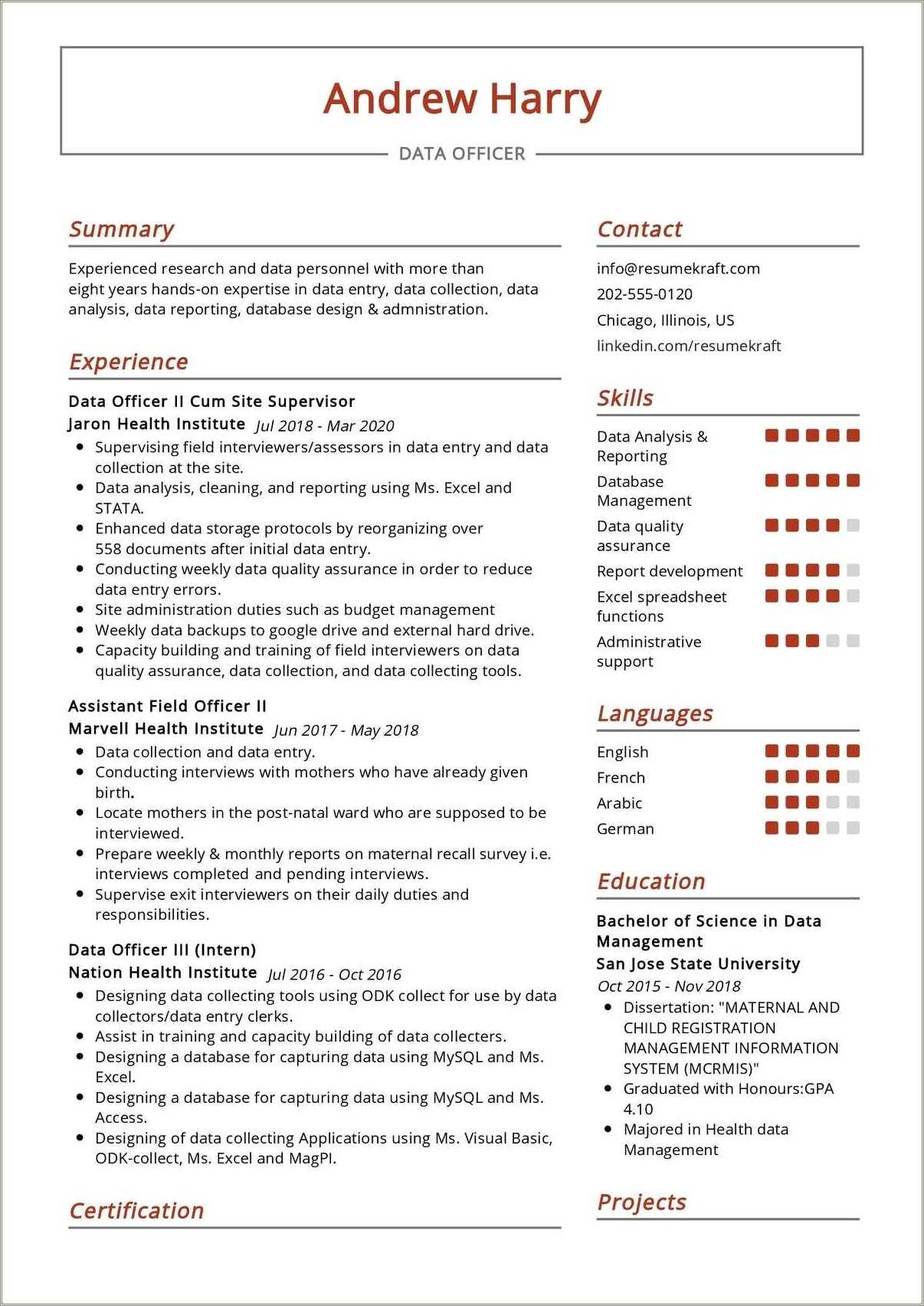 Data Analyst Entry Resume Sample - Resume Example Gallery