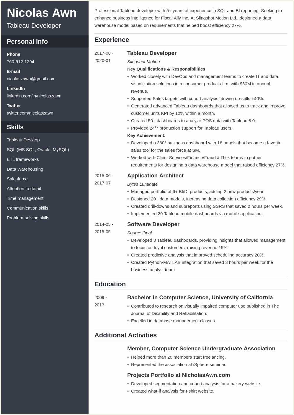 Data Warehouse Projects Resume Examples - Resume Example Gallery