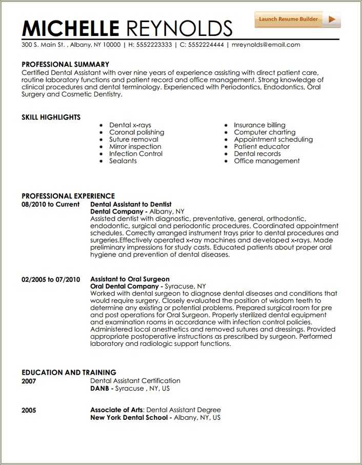 Dental Sterilization Technician Resume Sample - Resume Example Gallery