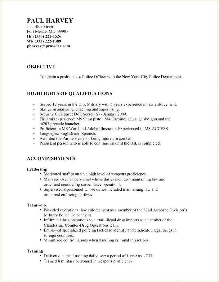 Resume Examples For Department Of Corrections Resume Example Gallery