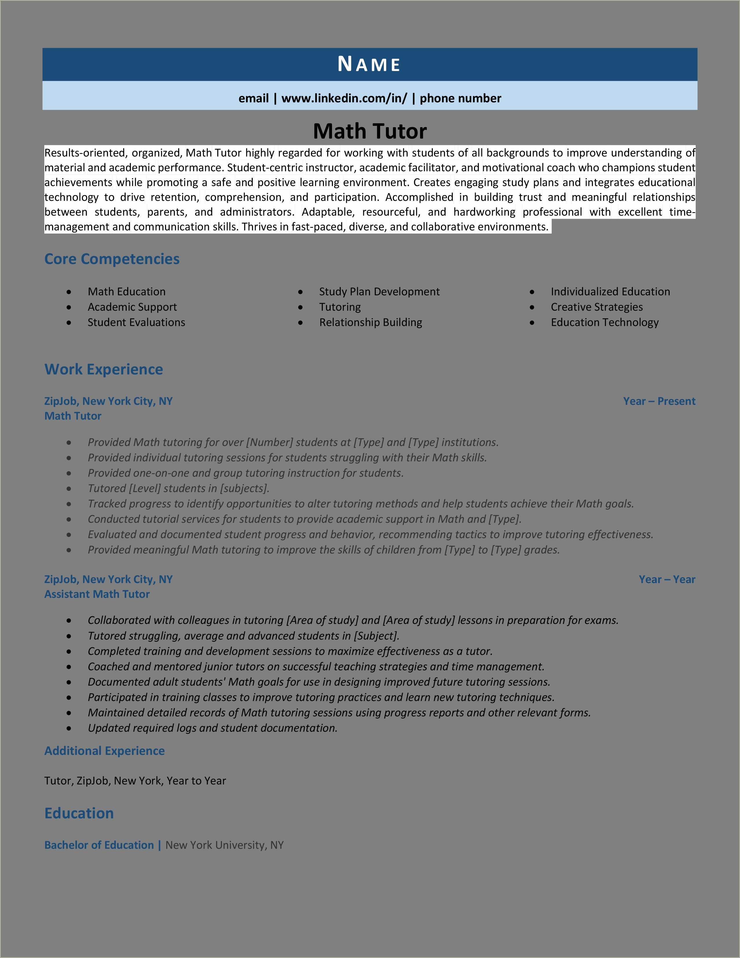 math-tutor-description-sample-resume-resume-example-gallery