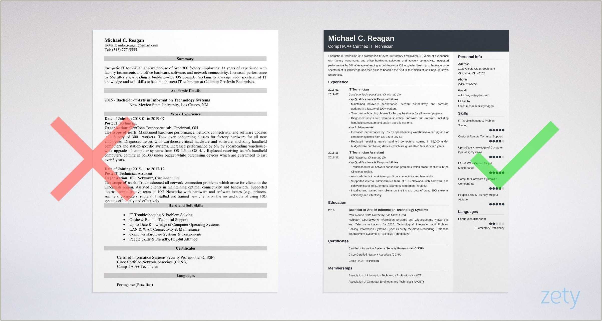 Desktop Support Technician Job Resume Resume Example Gallery