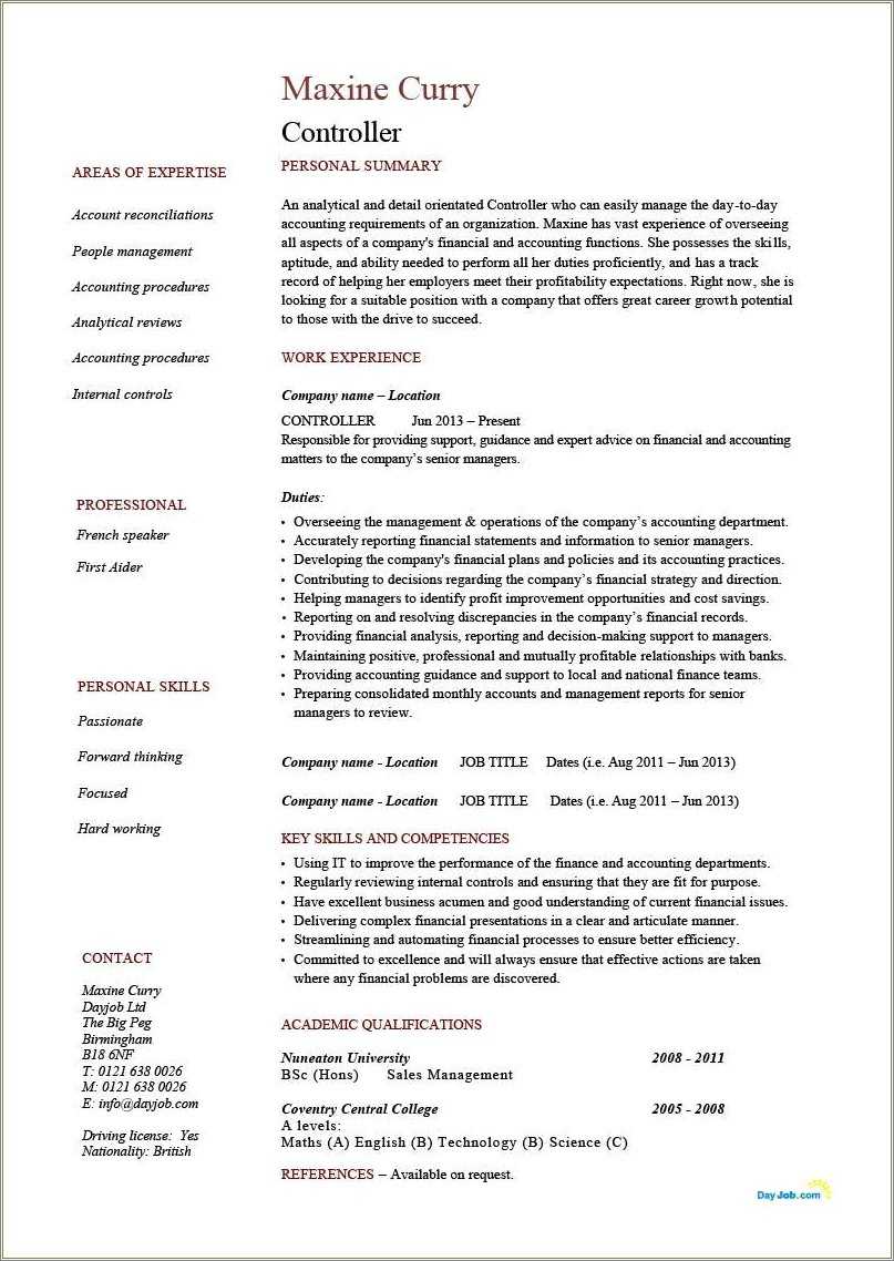 Detailed Resume Sample With Job Description Resume Example Gallery