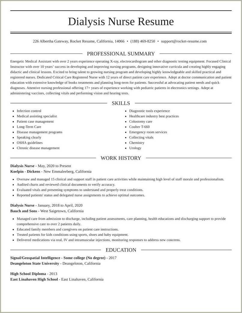 Dialysis Nurse Job Description Resume Resume Example Gallery