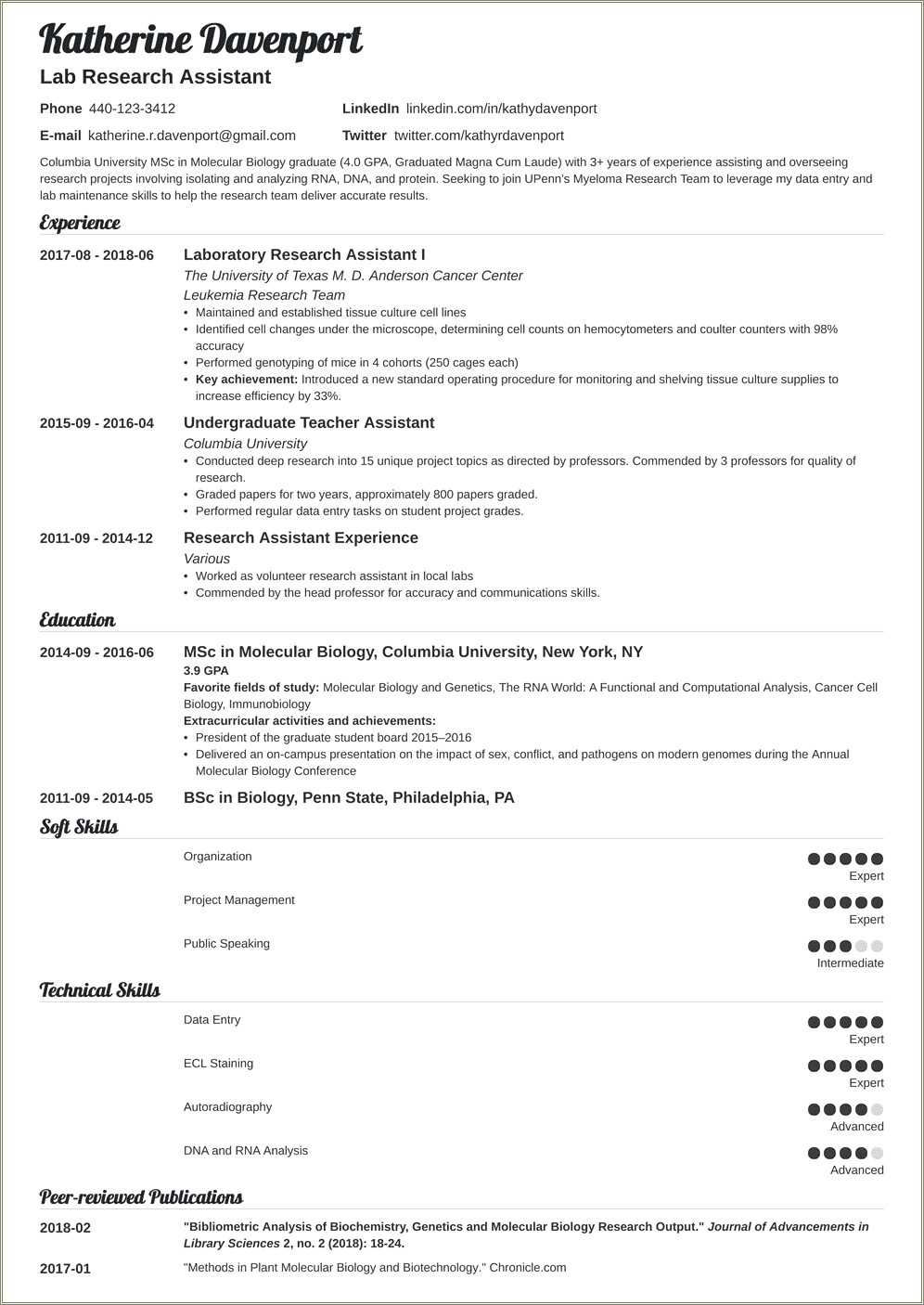 Do You Put Thesis Project On Resumes - Resume Example Gallery