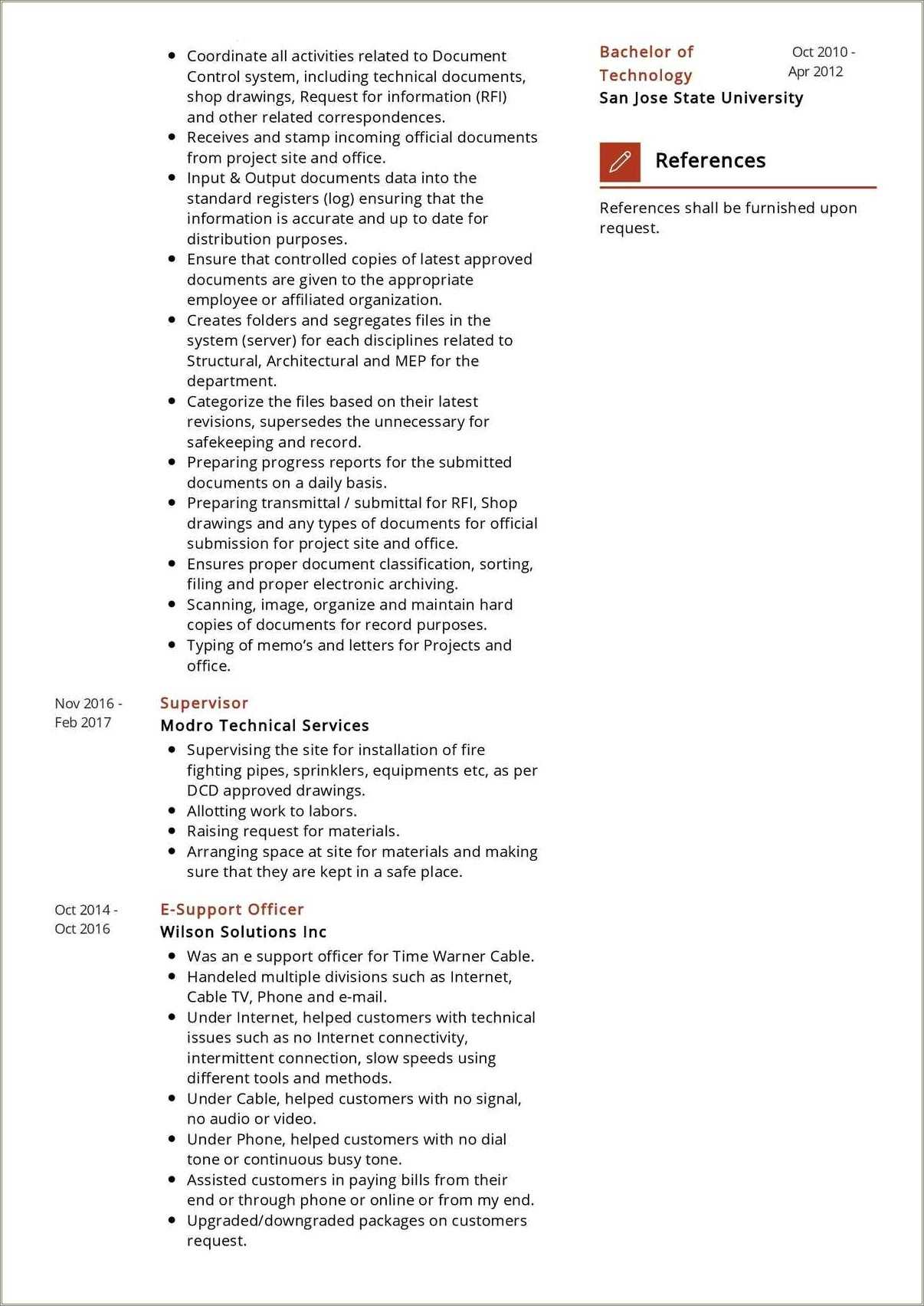 Document Controller Job Description Resume