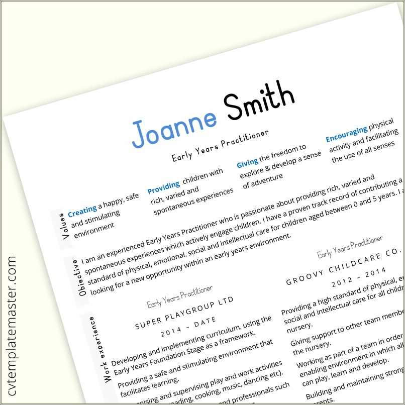 early-chidcare-words-to-use-for-resume-resume-example-gallery