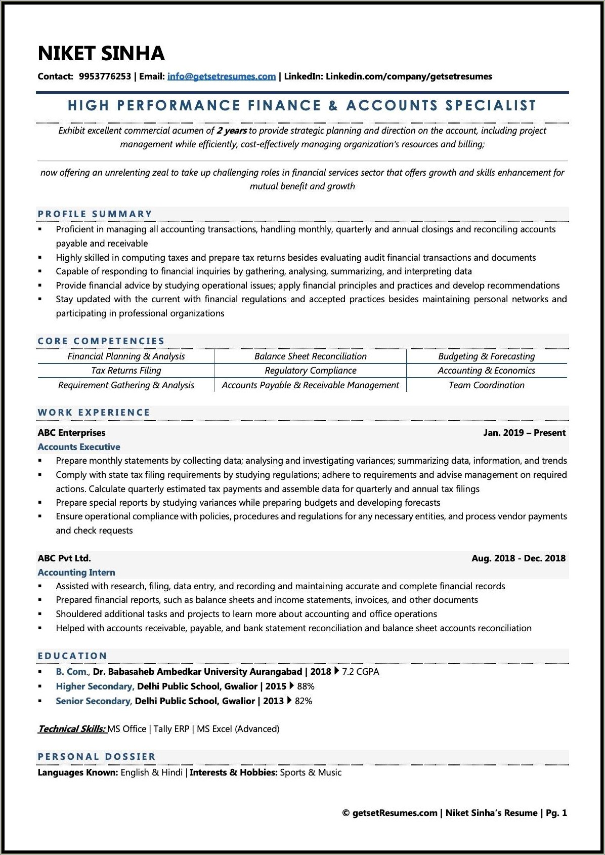 Sample Engineer Resume Multiple Projects - Resume Example Gallery