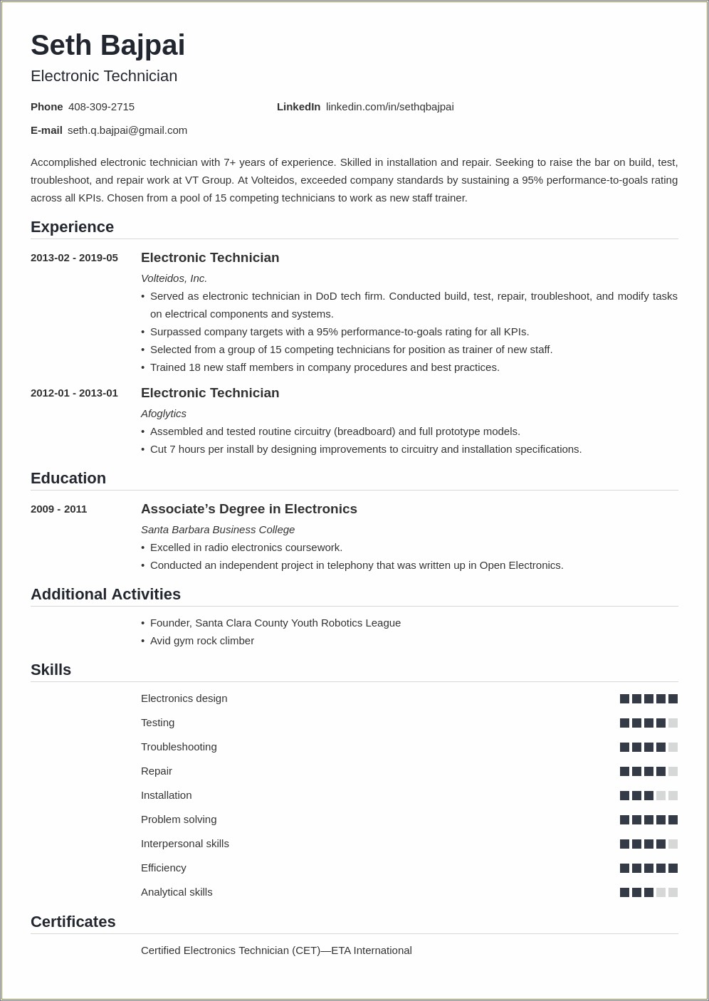 Electronic Skills List For Resume - Resume Example Gallery