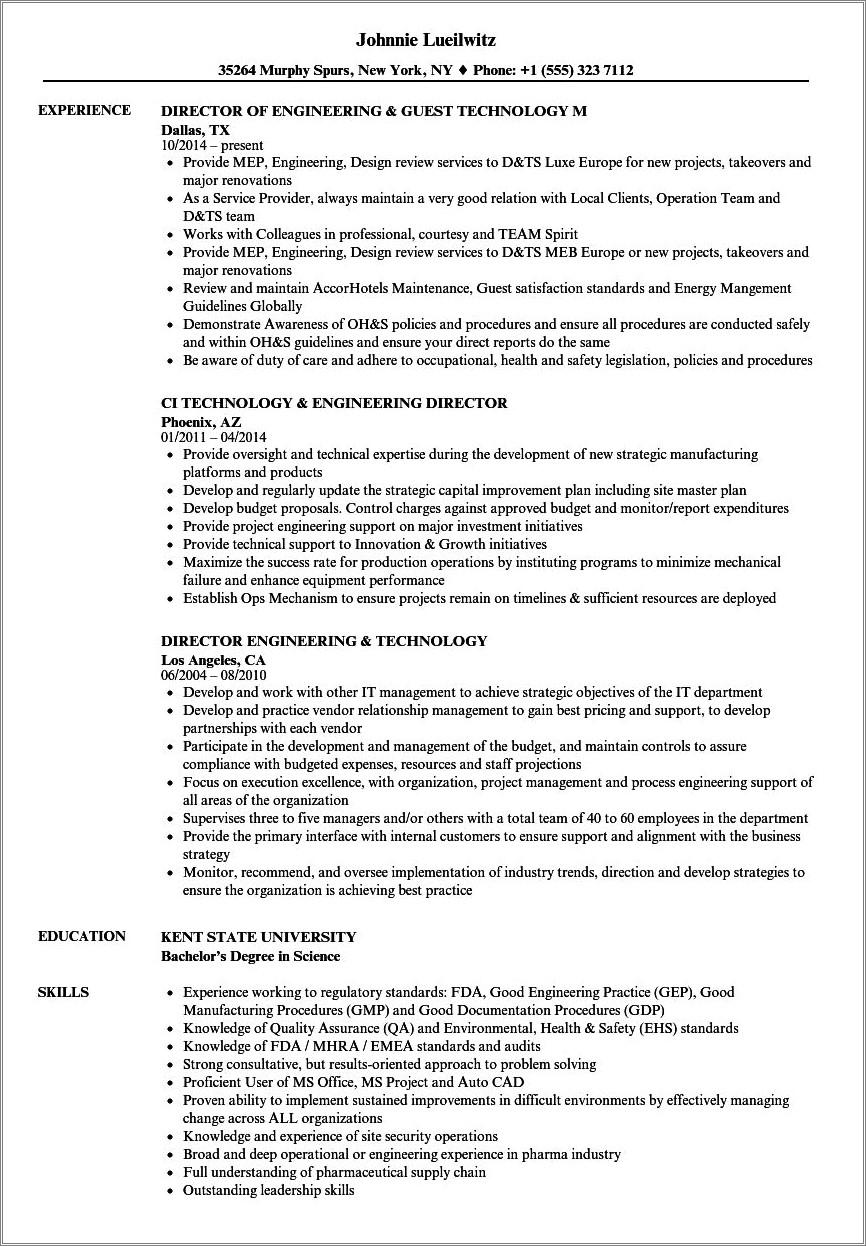 Engineering Technology Resume Objective Statements Examples - Resume ...