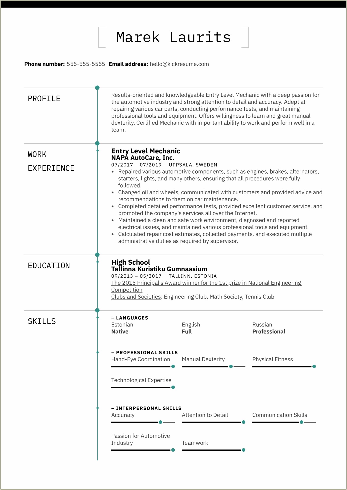 entry-level-automotive-technician-resume-sample-resume-example-gallery