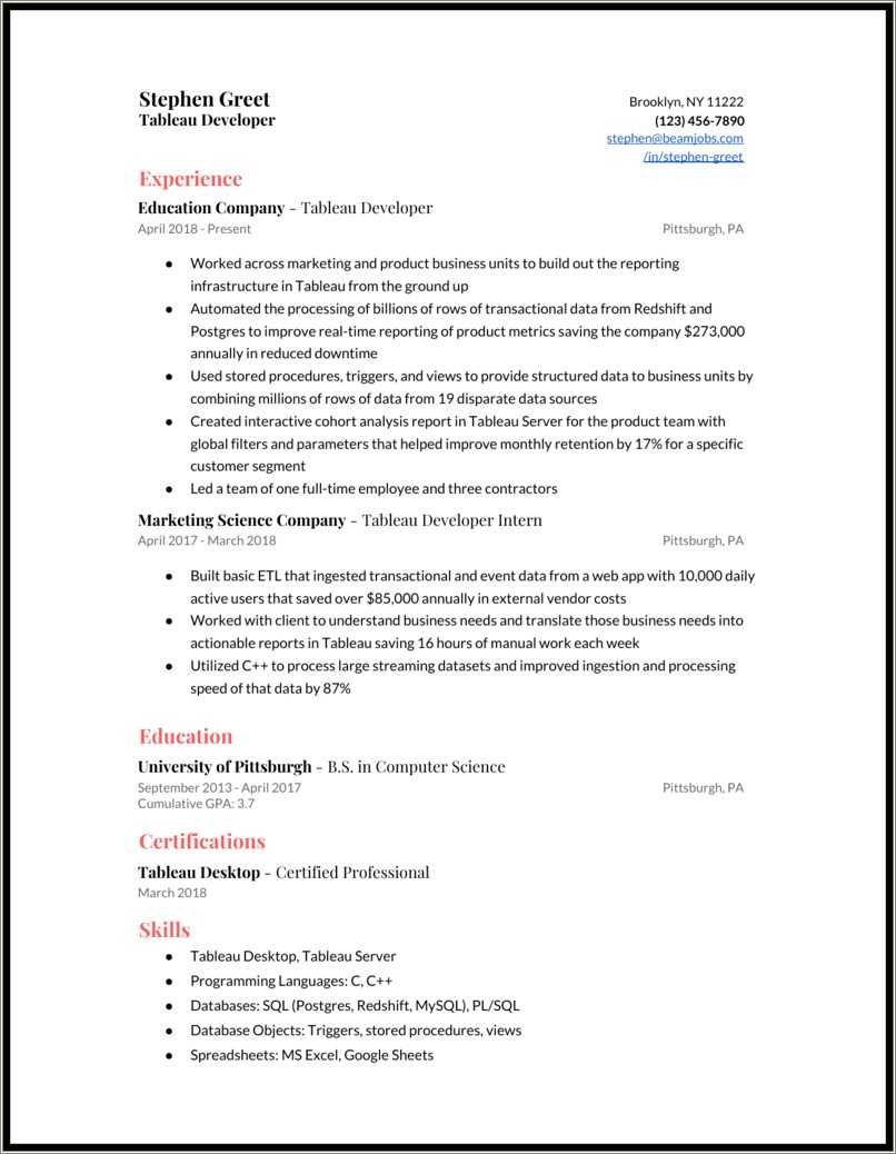 Entry Level Ios Developer Resume Sample Resume Example Gallery