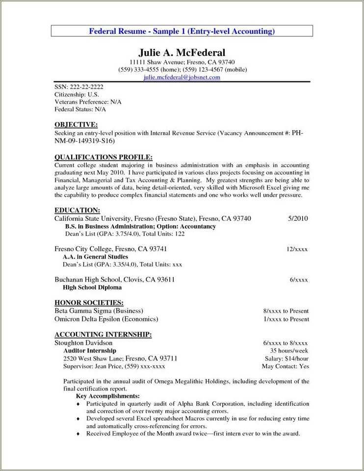 Entry Level Finance Resume Objectives - Resume Example Gallery