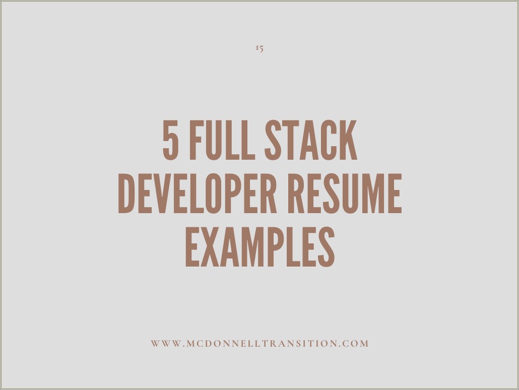 Entry Level Full Stack Developer Resume Examples Resume Example Gallery
