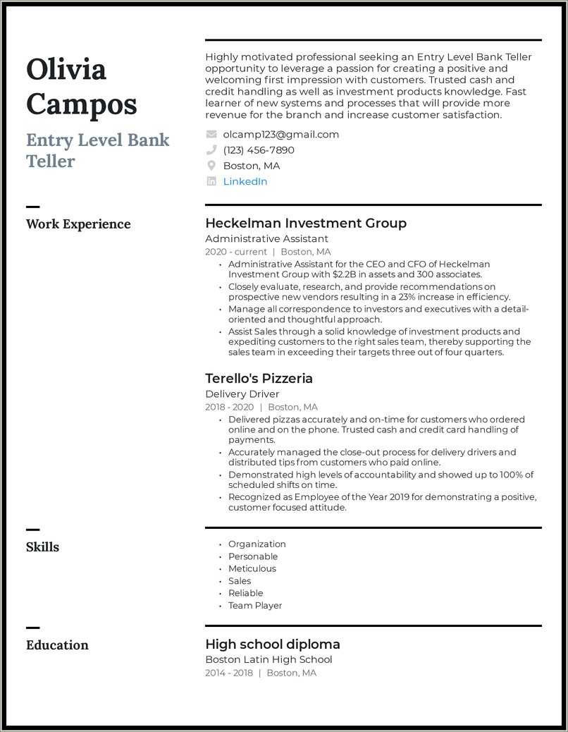 Entry Level Investment Banking Resume Examples Resume Example Gallery