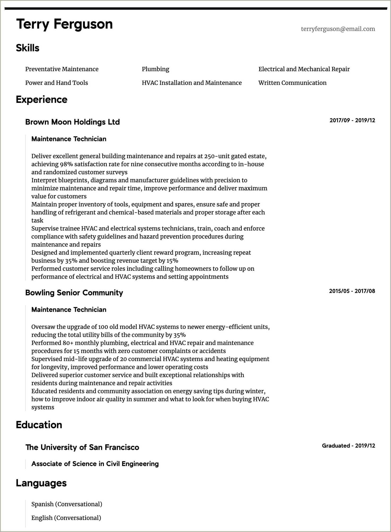 entry-level-maintenance-technition-sample-resume-resume-example-gallery