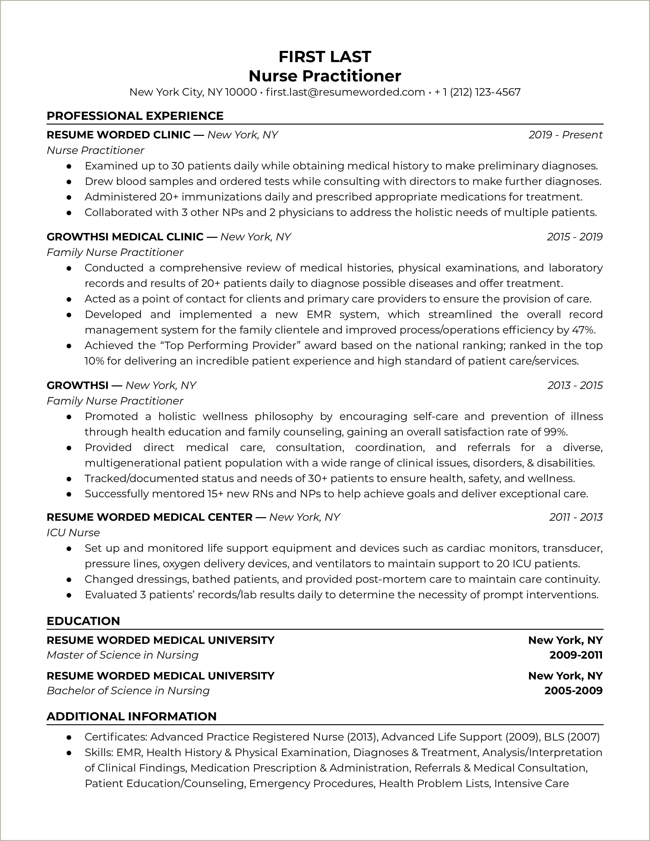 Entry Level Registered Nurse Resume Examples - Resume Example Gallery