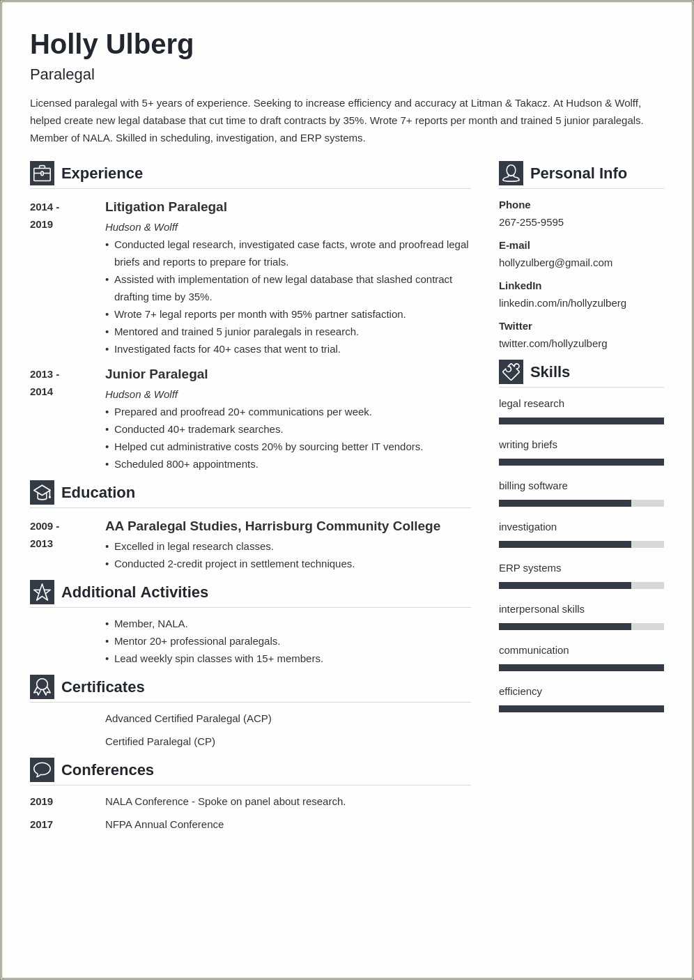 Entry Level Paralegal Resume Examples Resume Example Gallery