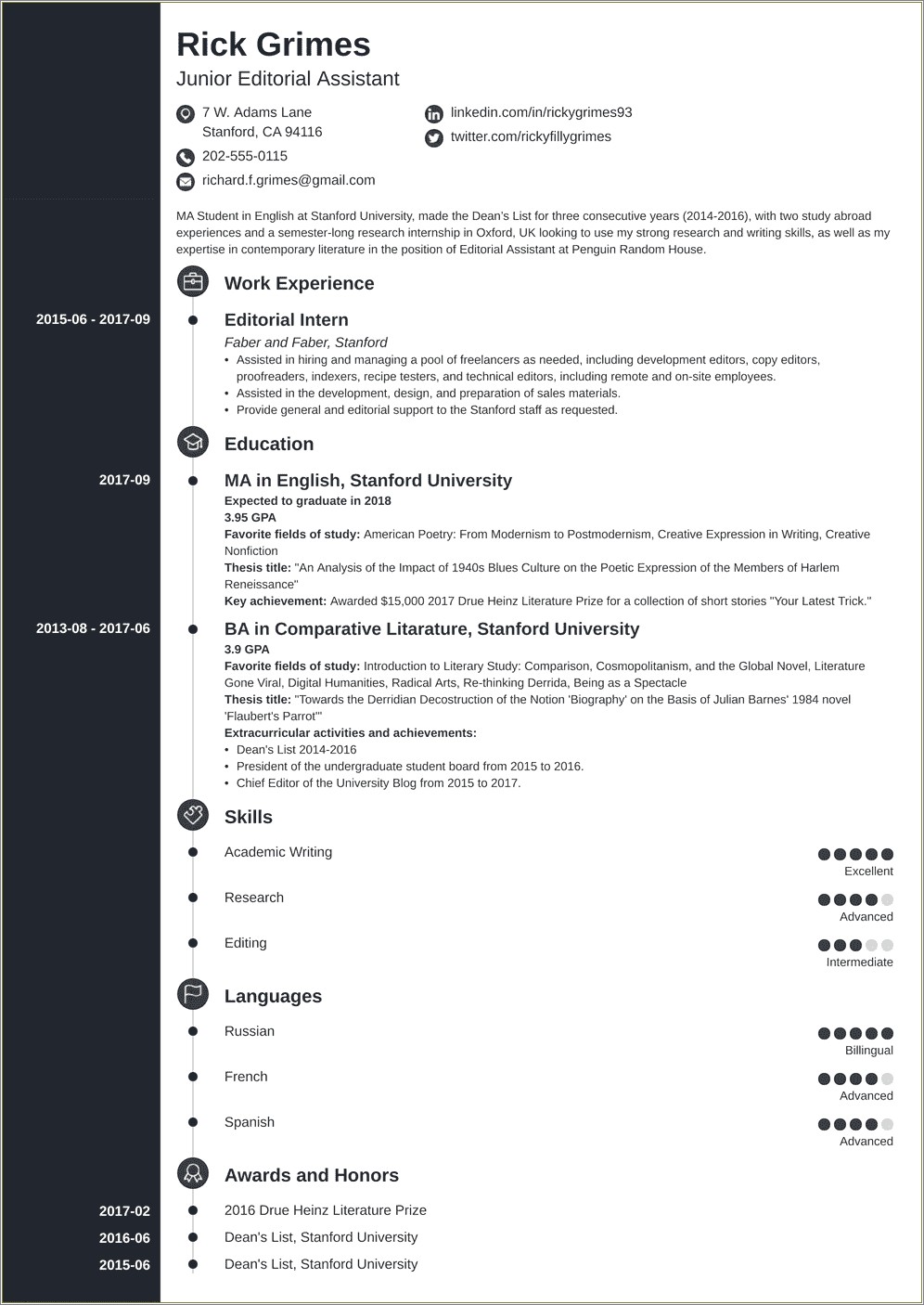 Entry Level Position Resume Samples - Resume Example Gallery