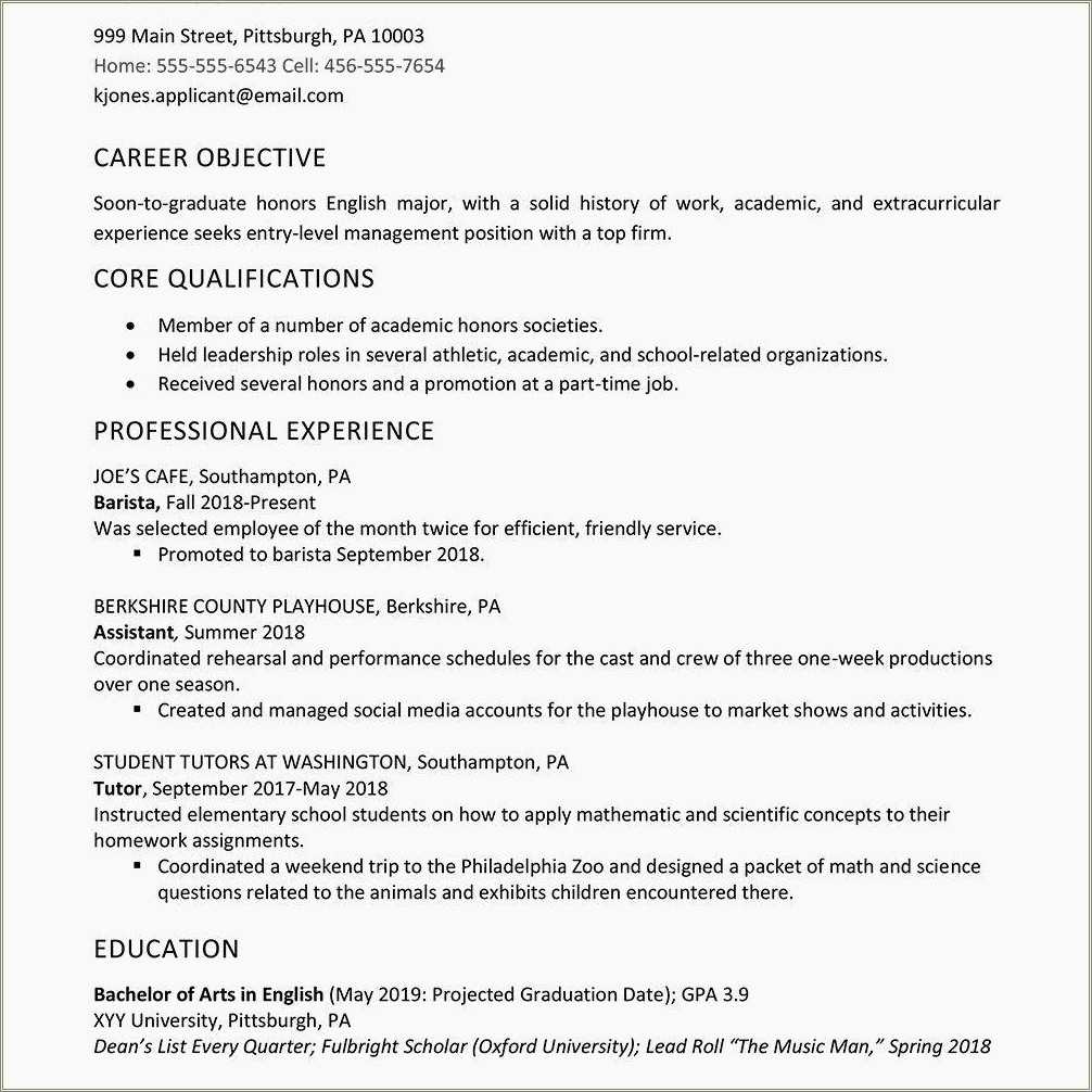 High School Student Entry Level Resume Samples - Resume Example Gallery