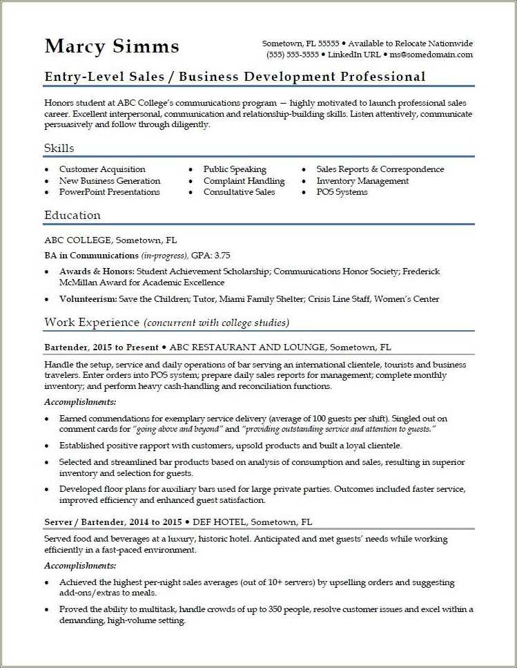 Entry Level It Resume Skills